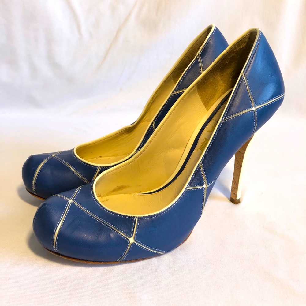 L.A.M.B. Round Toe Quilted Pumps